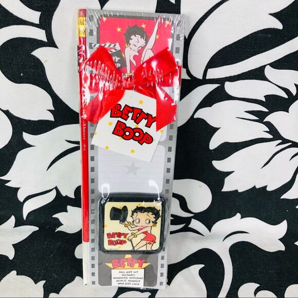 5 for $25| 2002 Betty Boop magnetic notepad, pencil, magnet & gift card gift set - Picture 4 of 5